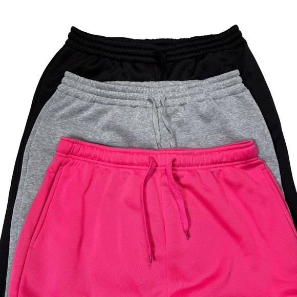 Pants - New 3 Pair Jogger Pants In Black, Grey and Pink Size L